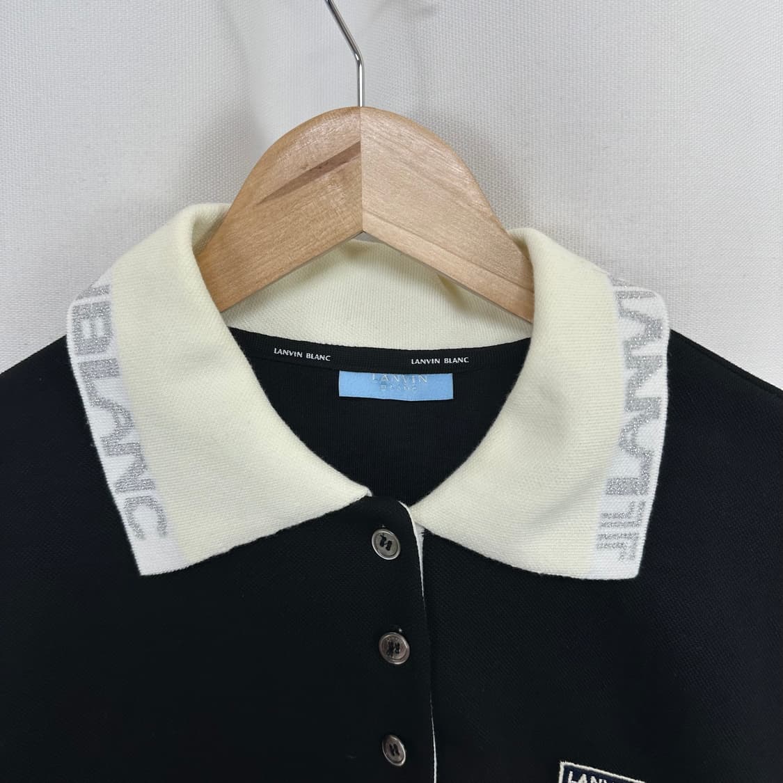 랑방 여자 카라 반팔티 검정 L  상품이미지2