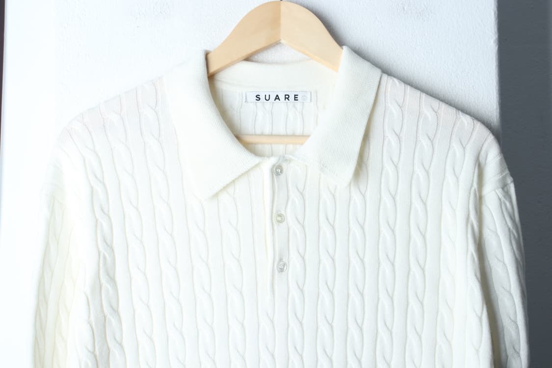 (L-XL) 수아레 반팔 카라 티셔츠 니트 케이블 꽈배기-H32485 상품이미지3