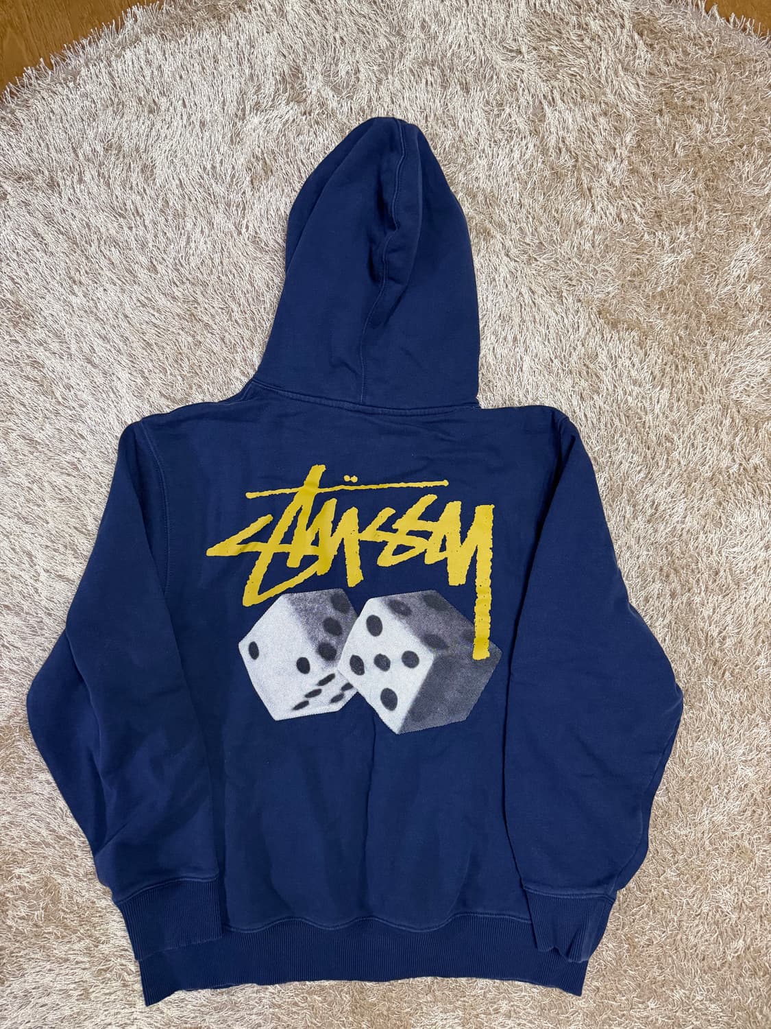 스투시 네이비 다이스 후드 L 상품이미지3