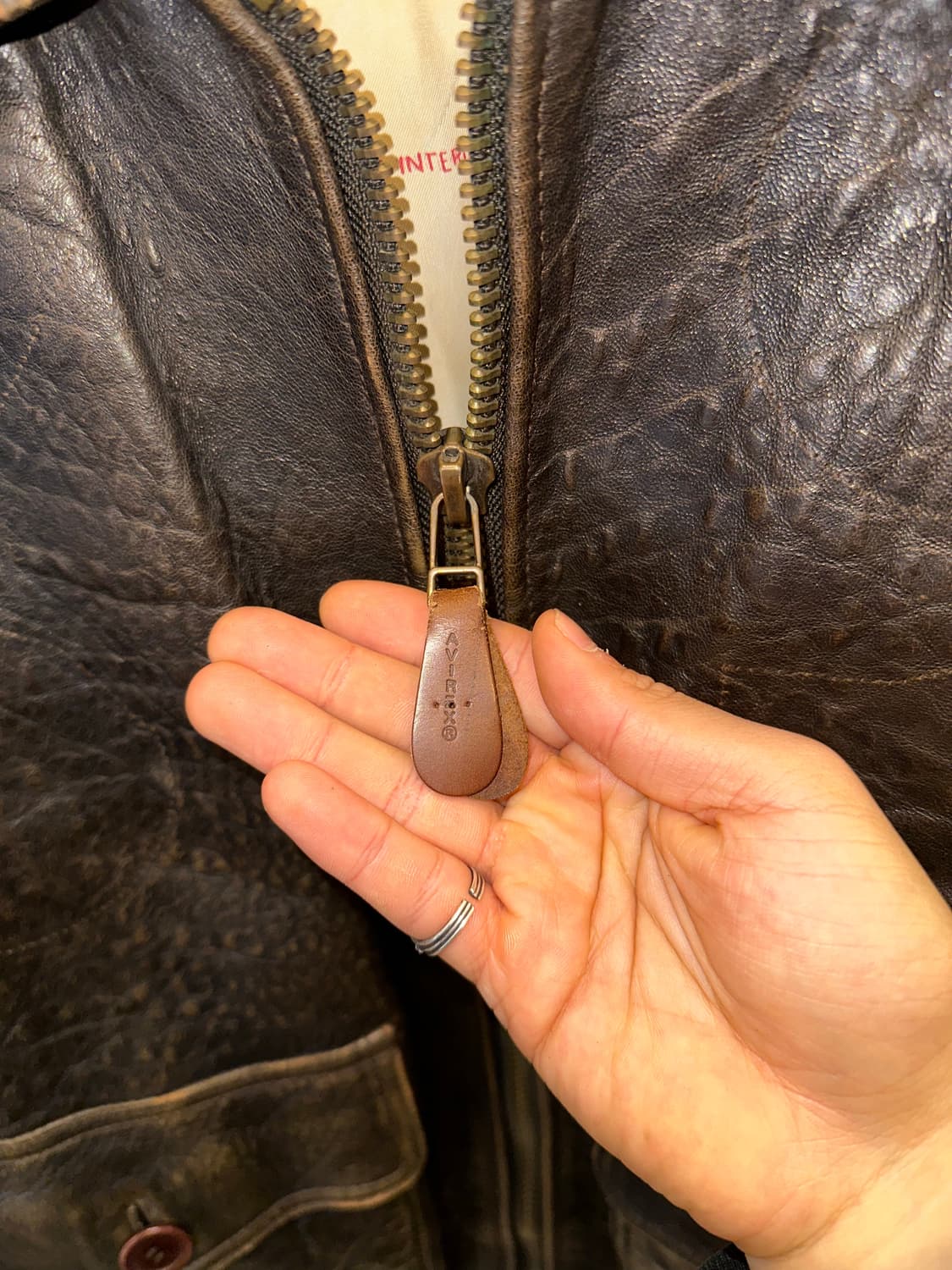 80-90’s Avirex G-1 shell leather flight 상품이미지7