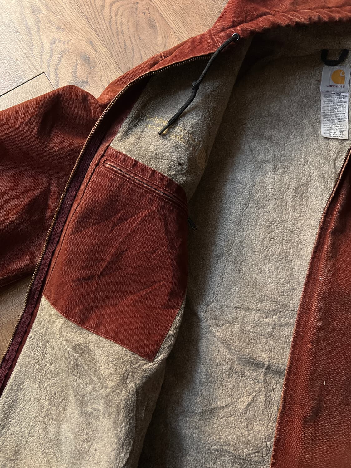 [L]칼하트 J141 CLY 클레이 레드 시에라 후드 자켓 상품이미지8