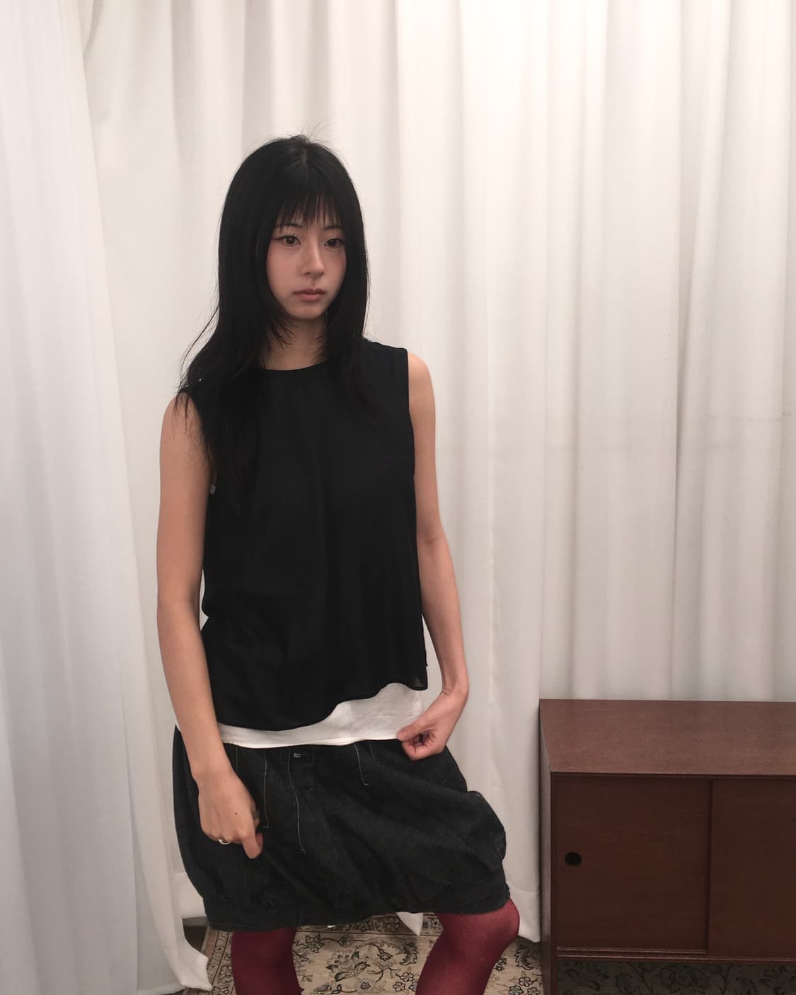 블랙 레이어드 슬리브리스 상품이미지3