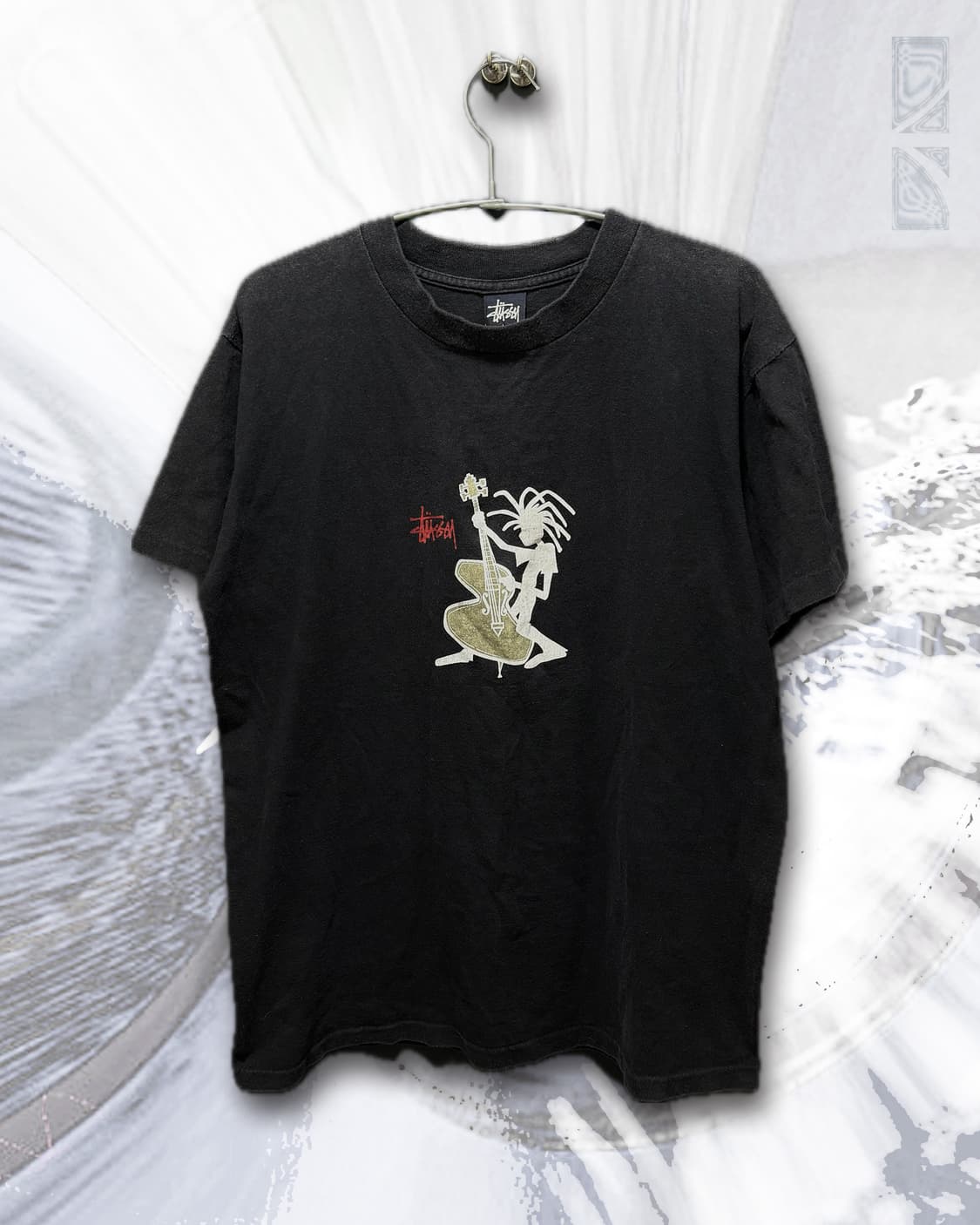 Stussy USA 90s 재즈맨 반팔티 블랙[L] 상품이미지1