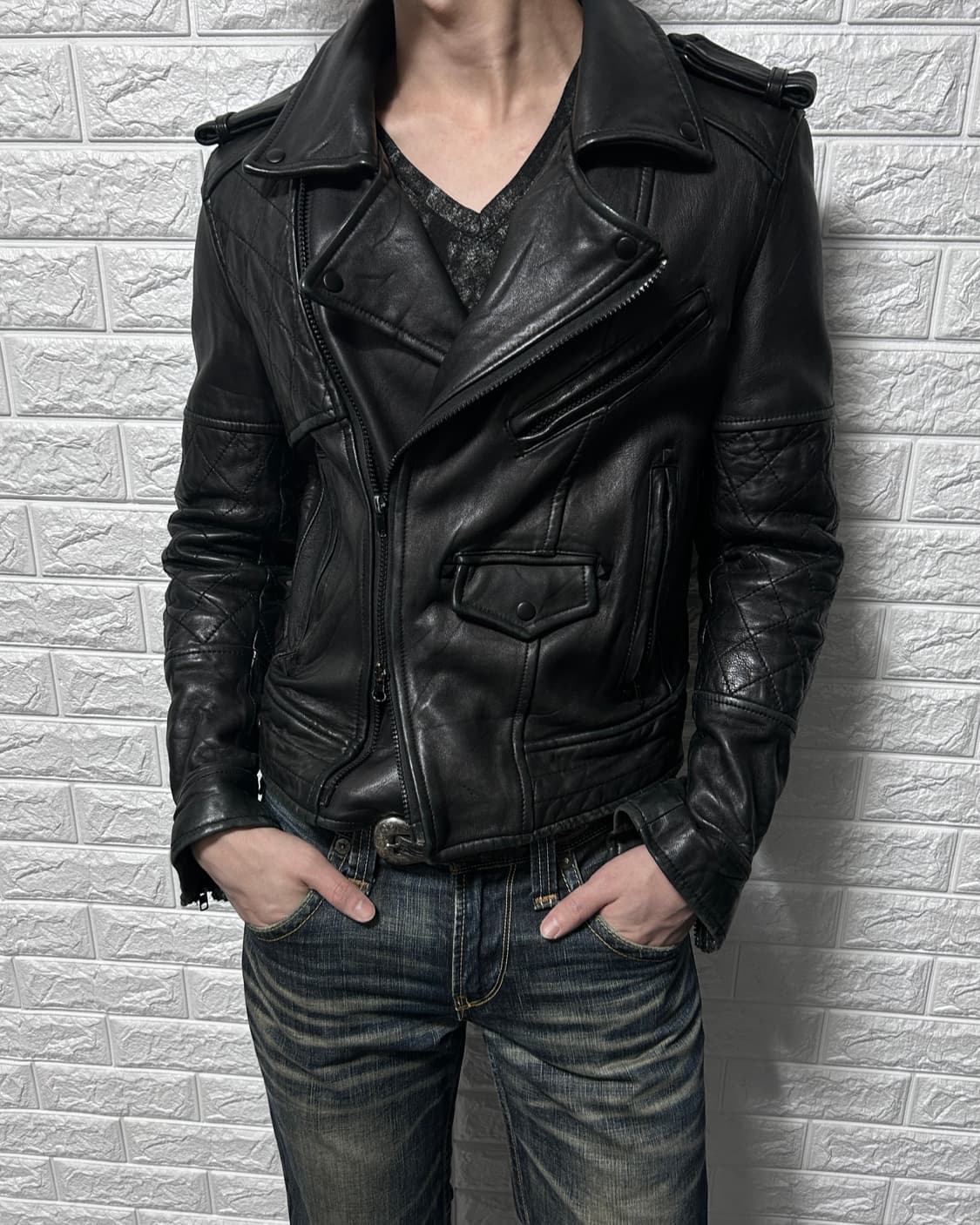 멀티 퀼티드 라이더 자켓 상품이미지1