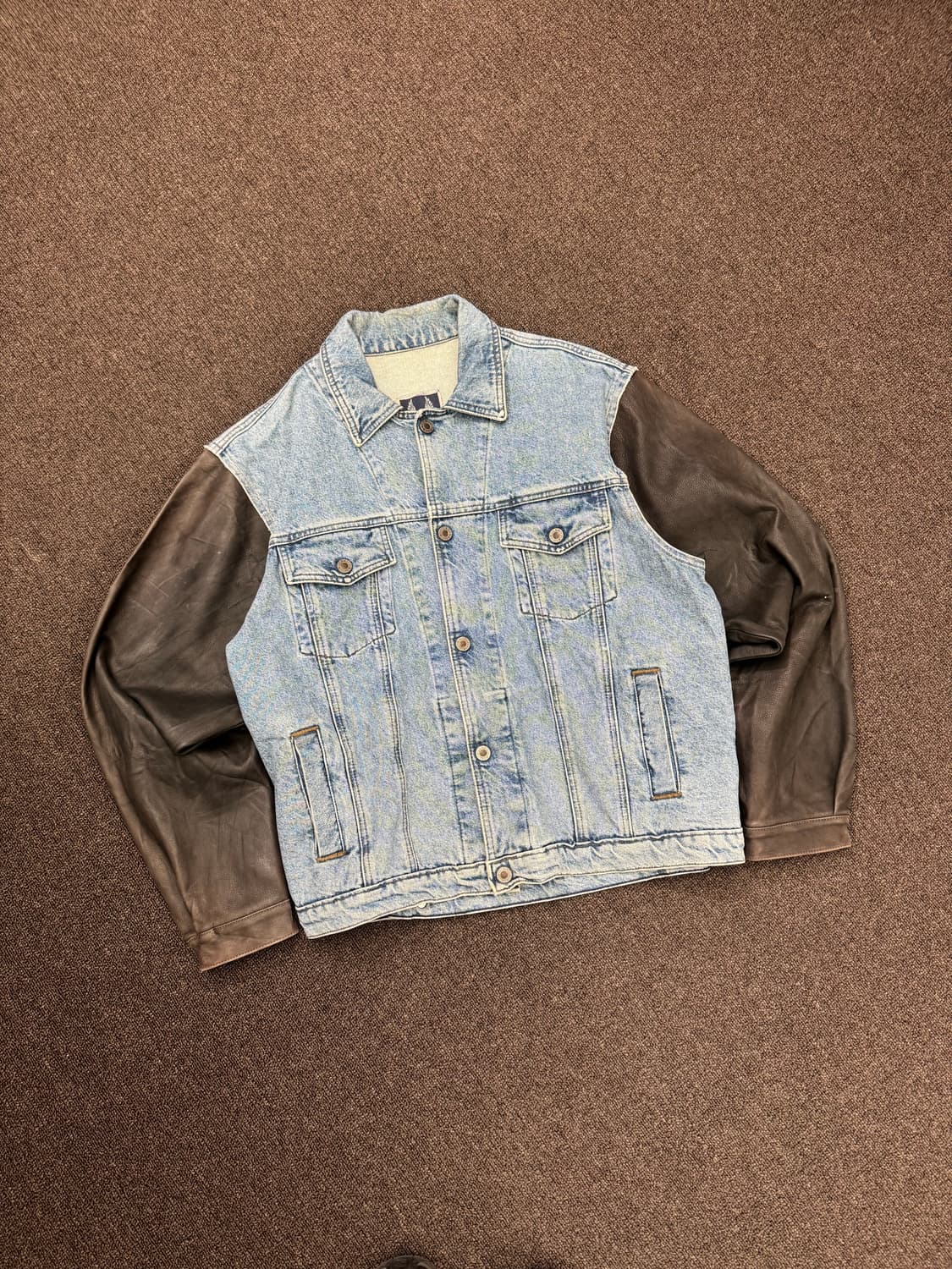 L)할리데이비슨 BIKER BLUES 빈티지 레더 데님자켓 상품이미지3