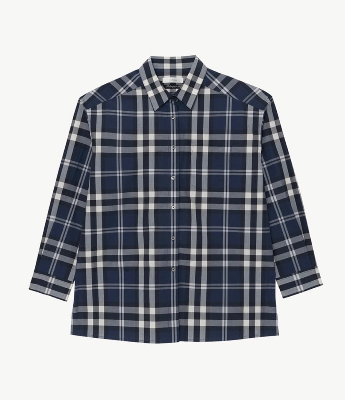 문달 Moondal Frank Cotton Shirts 네이비 체크 셔츠 상품이미지3
