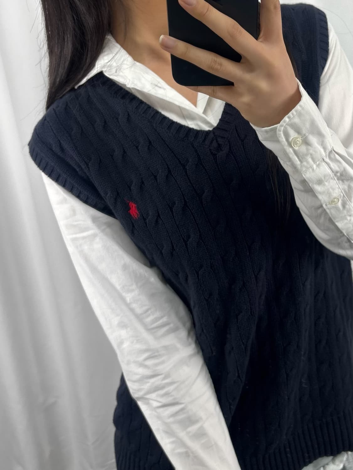 폴로 네이비 니트 베스트 상품이미지1