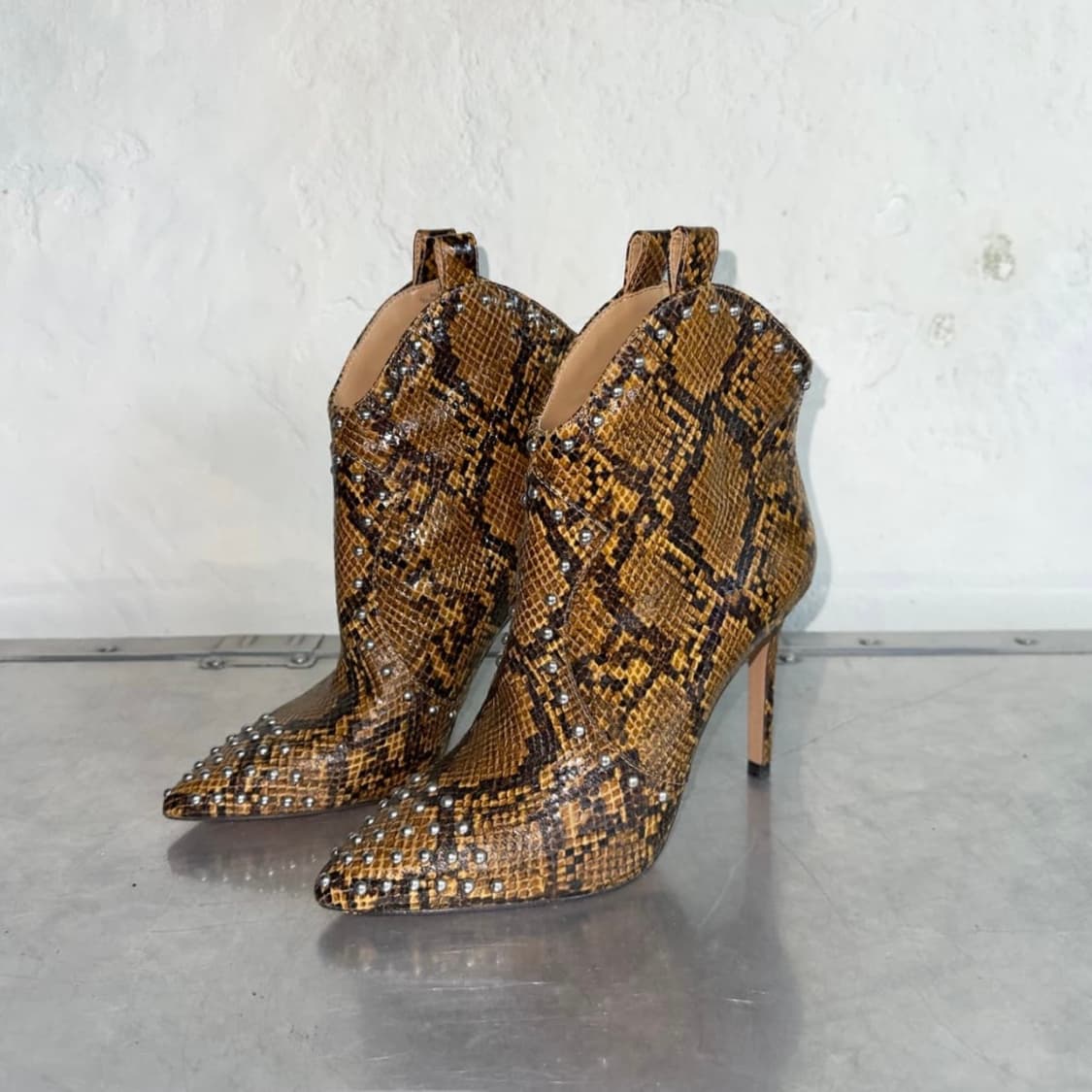 2008 미국 빈티지 뱀 프린트 포인트 부츠 상품이미지1