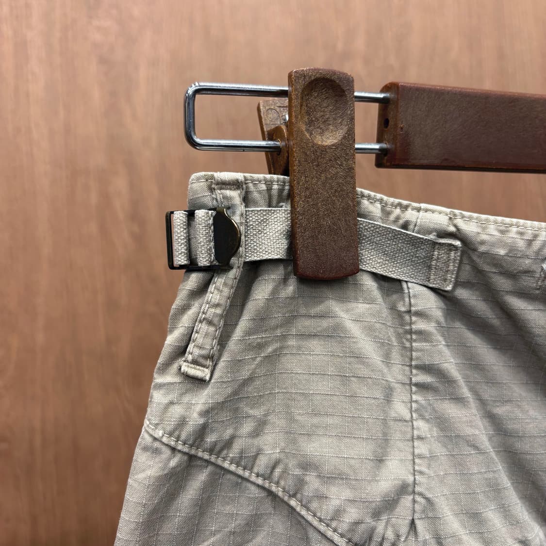 캐피탈 A라인 코튼 블렌드 롱 스커트 빈티지 프론트 버튼 디테일 베이지 상품이미지6