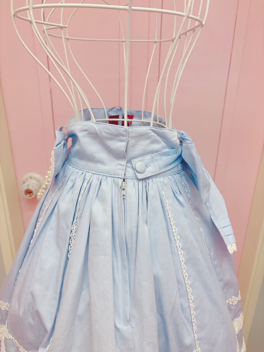 BODYLINE blue lolita lace ribbon skirt 상품이미지4
