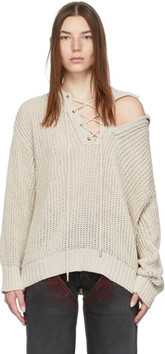 와이프로젝트 유니섹스 더블넥 니트 팝니다 상품이미지1