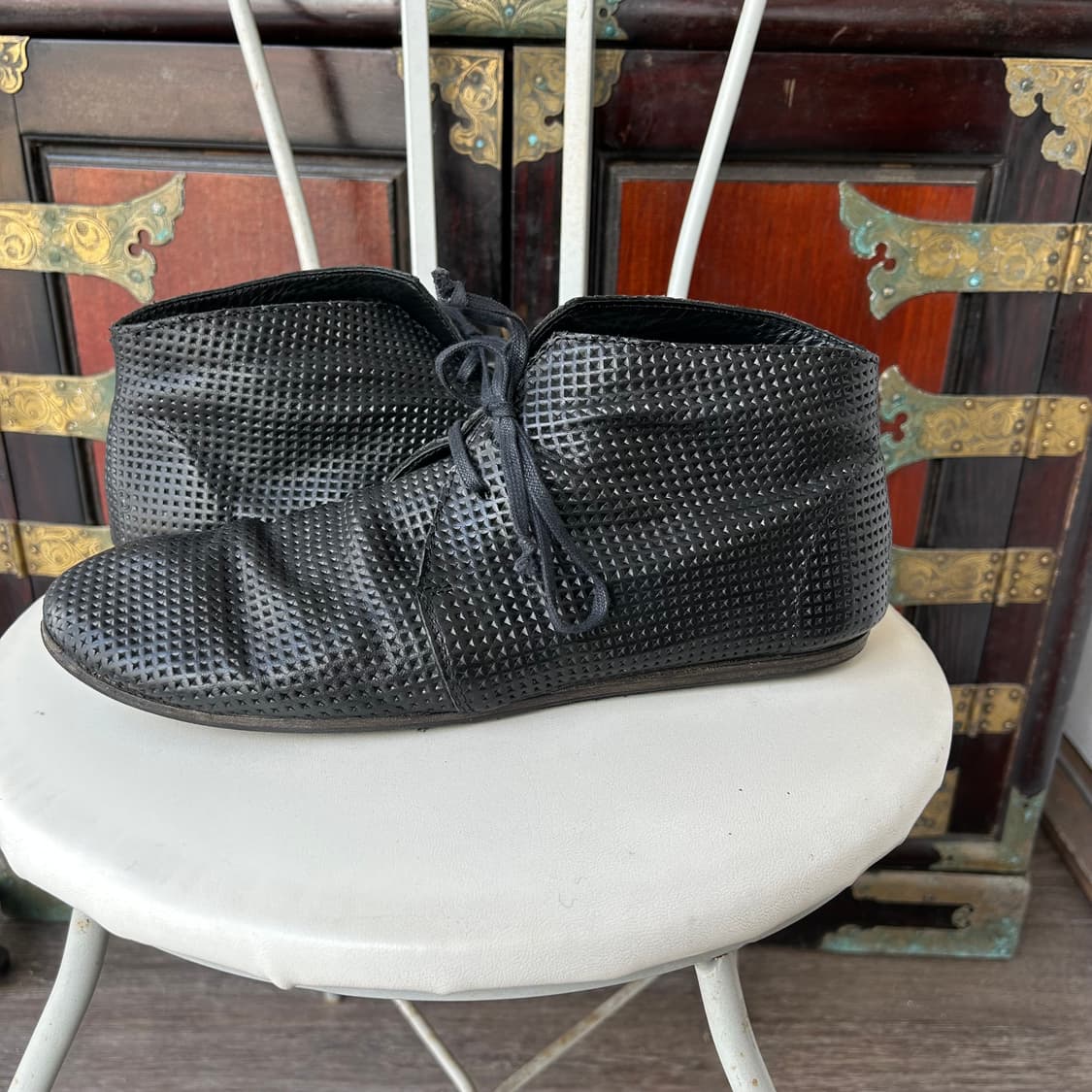 마르셀 펀칭 레더 앵클 부츠 상품이미지1