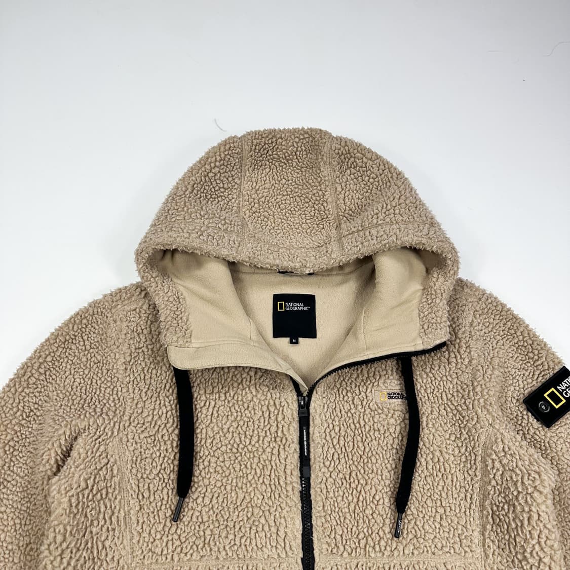 내셔널지오그래픽 베이지 후리스 후드집업 (M) 상품이미지1