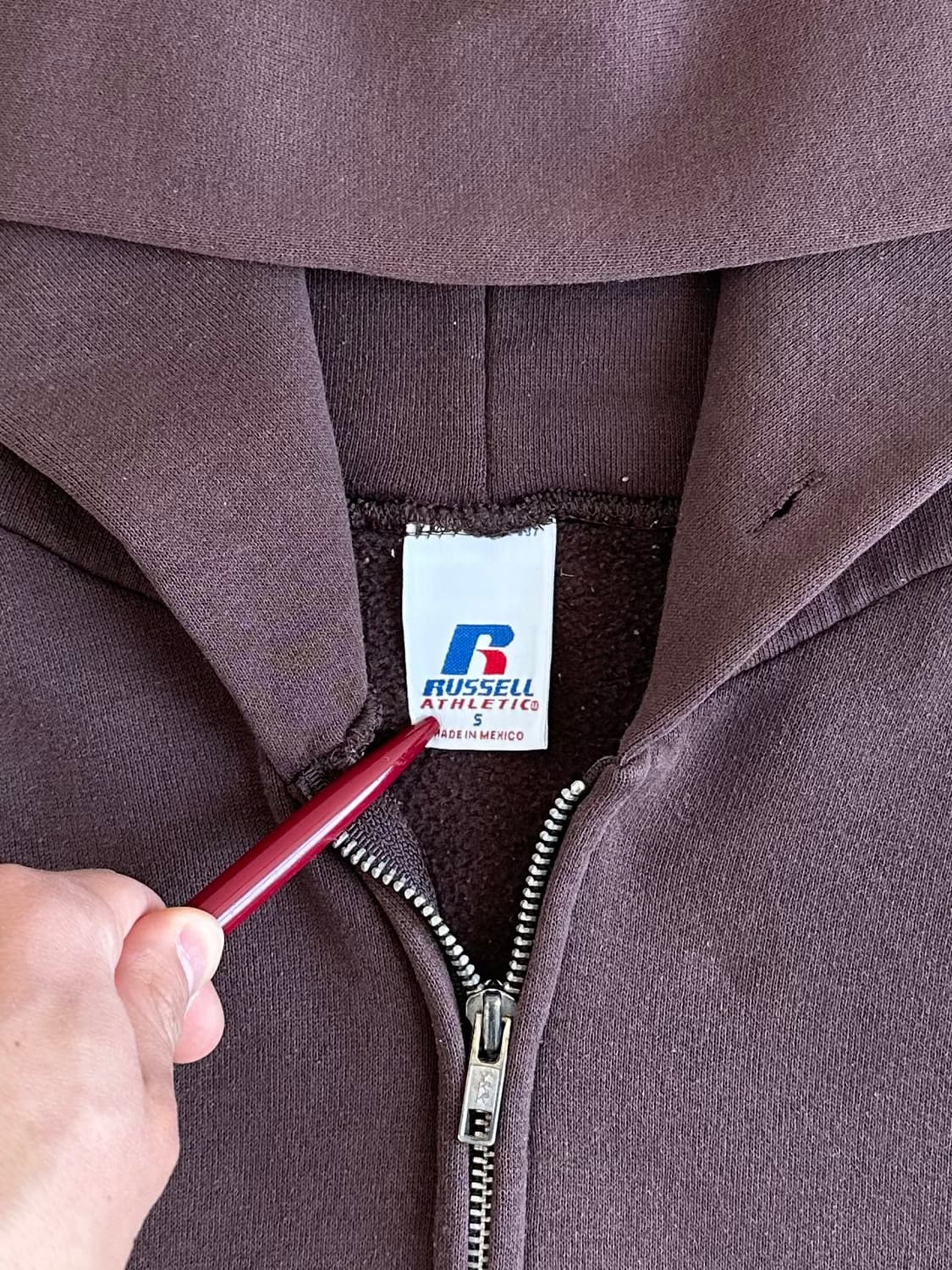 00s 빈티지 러셀 후드집업 브라운 S 상품이미지6