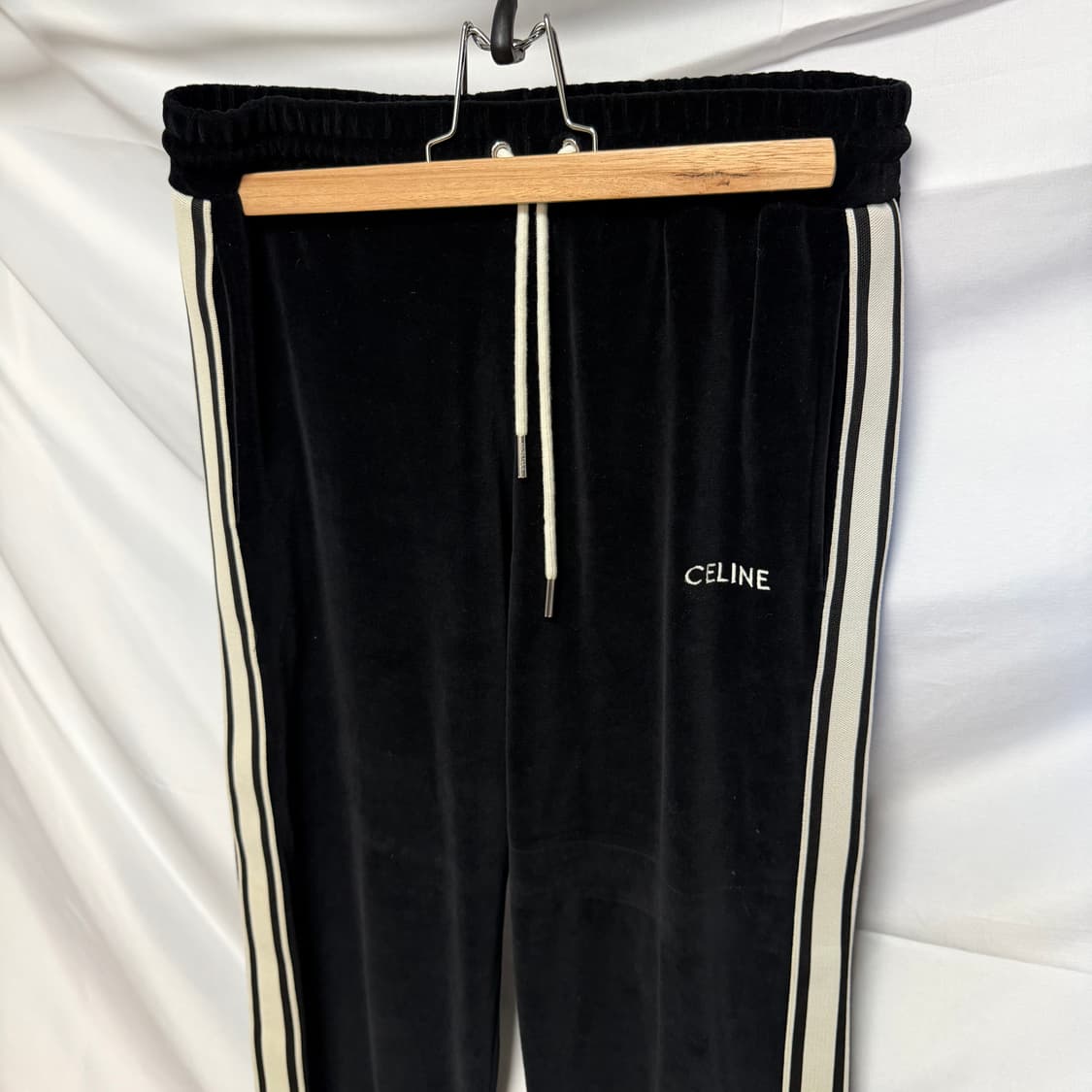 [S+급/S] 셀린느 트리오페 벨벳 트랙 자켓 집업 셋업 블랙 상품이미지7