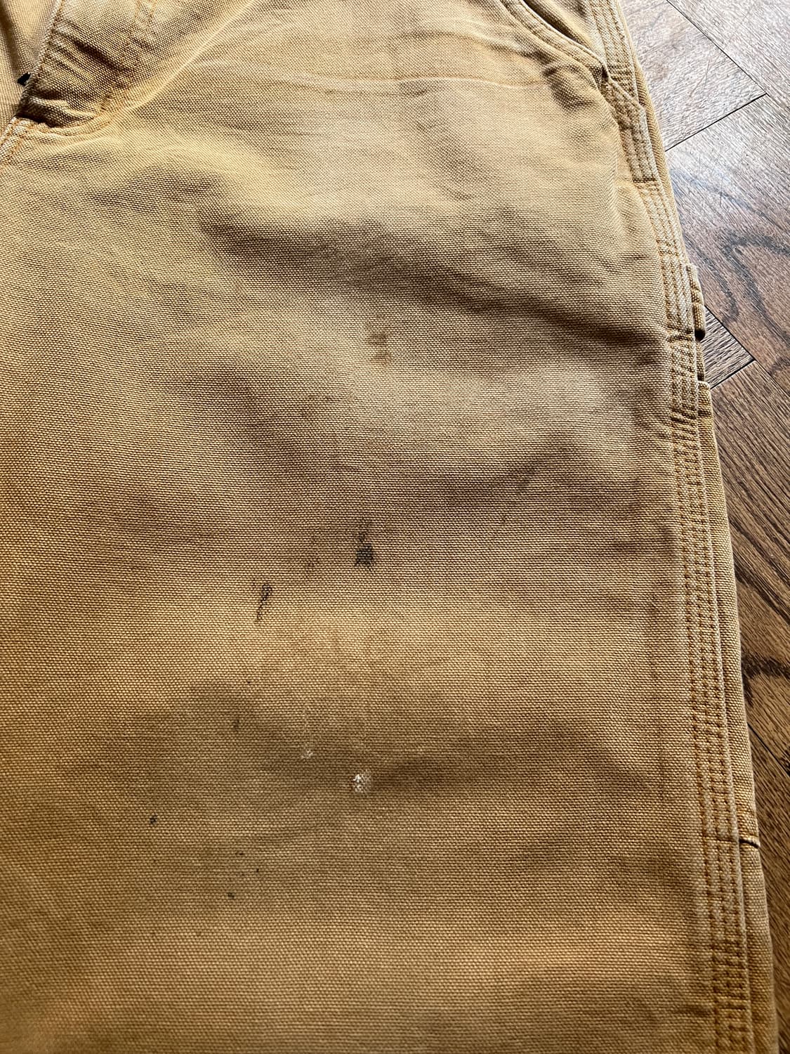 [34]칼하트 USA 체크 라이닝 빈티지 페인팅 브라운 싱글니 워크 팬츠 상품이미지5