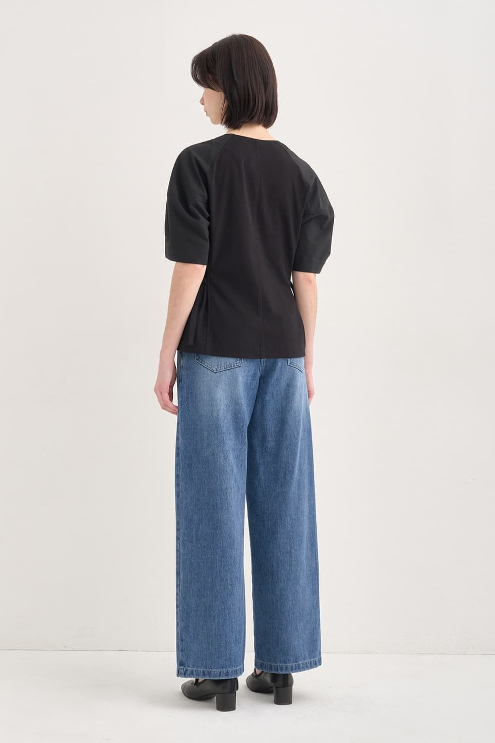 텍스처 블록 스퀘어넥 블라우스 / 82(55)사이즈 상품이미지2