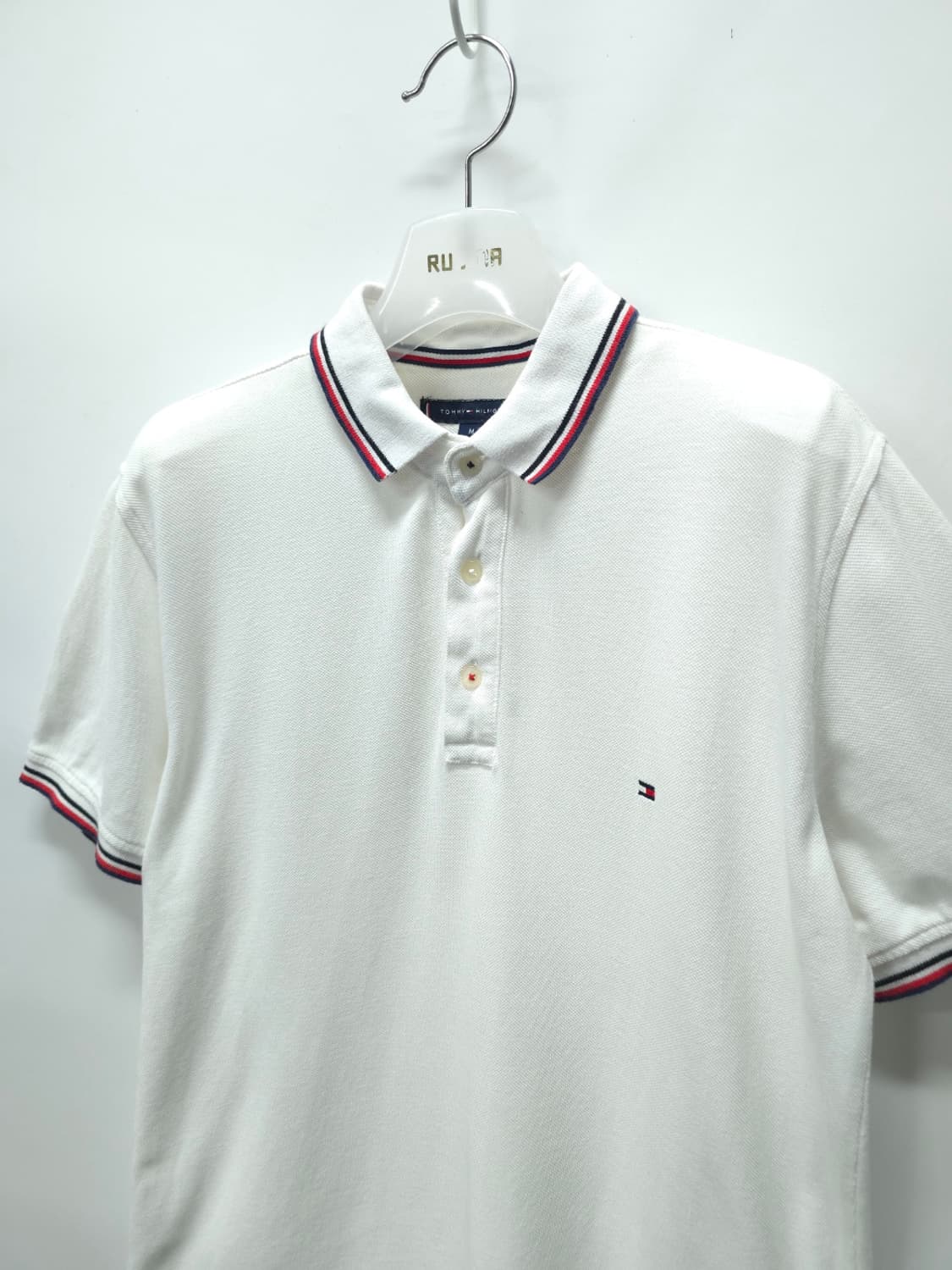 타미힐피거 오가닉 코튼 시그니처 배색 반팔 카라티(95~100) 상품이미지2