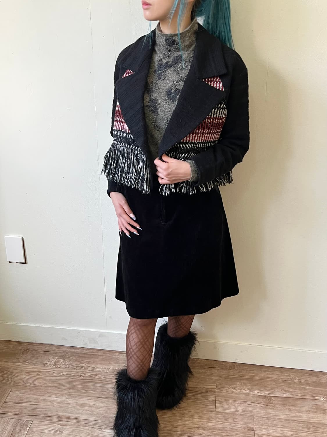 ALBERTO FERMANI 트위드 프릴 크롭 자켓 상품이미지5