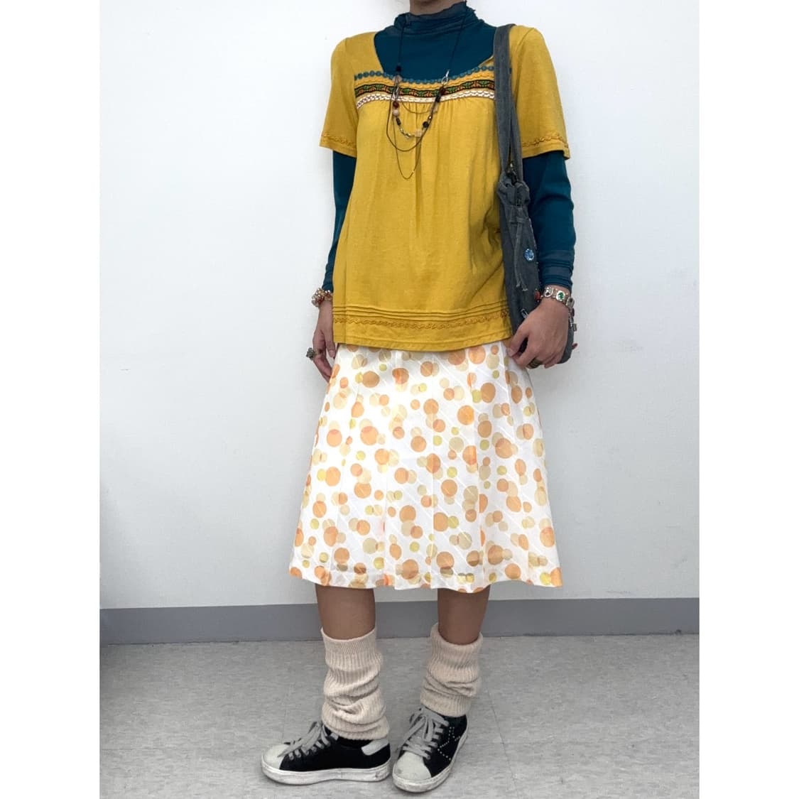 빈티지 청록 레이어드 이너 롱슬리브 상품이미지2