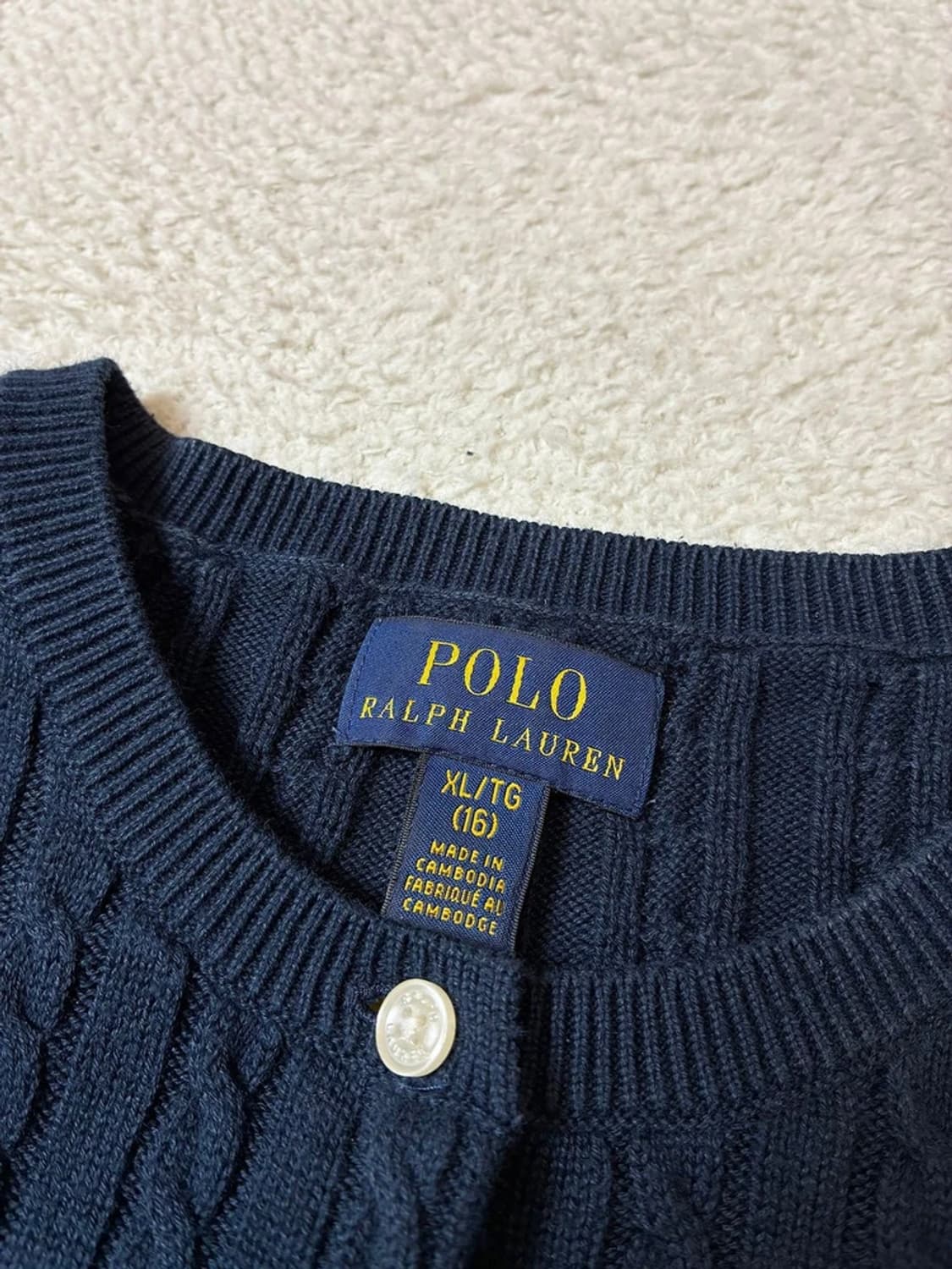 폴로 랄프로렌 크롭 미니 케이블 니트 가디건 PN7225 상품이미지6