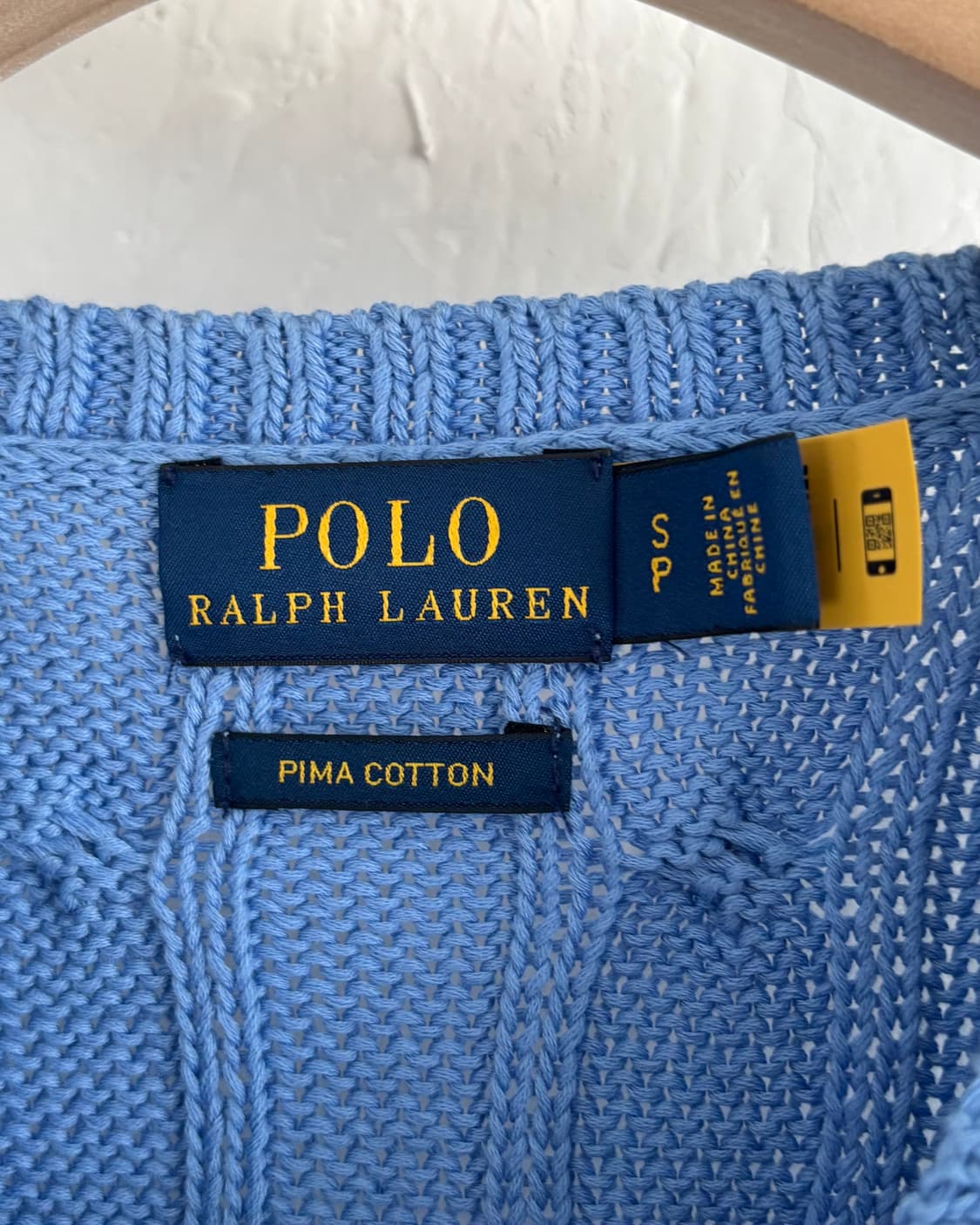 Polo 폴로 랄프로렌 QR신형 블루 피마코튼 케이블 니트 상품이미지7