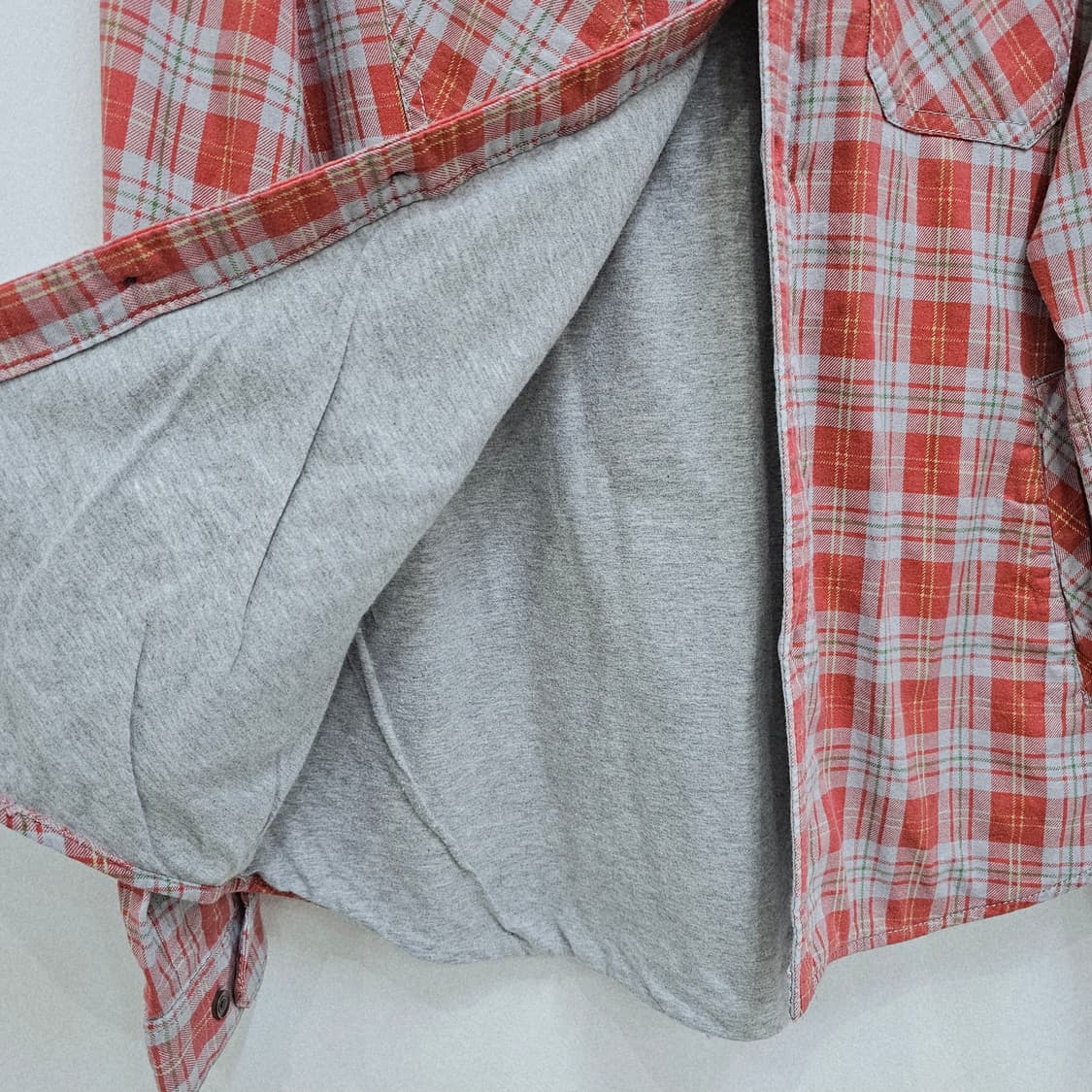 GLOBAL WORK 빈티지 레드 이중면 체크셔츠  상품이미지8