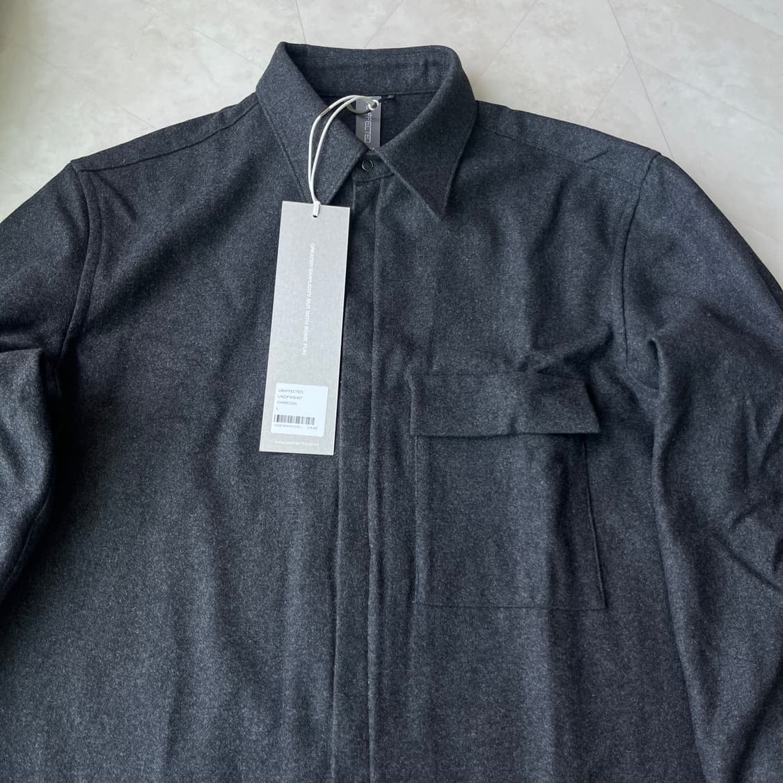 새상품(L) 언어펙티드 집 업 셔츠자켓 챠콜 상품이미지7