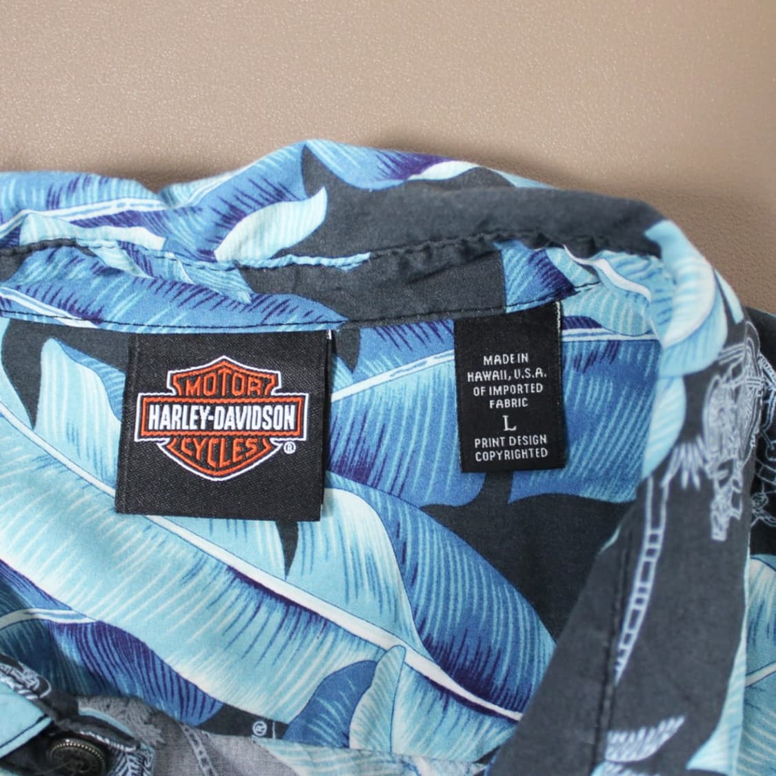00's Harley-Davidson 하와이안 셔츠 알로하 패턴 USA  상품이미지2