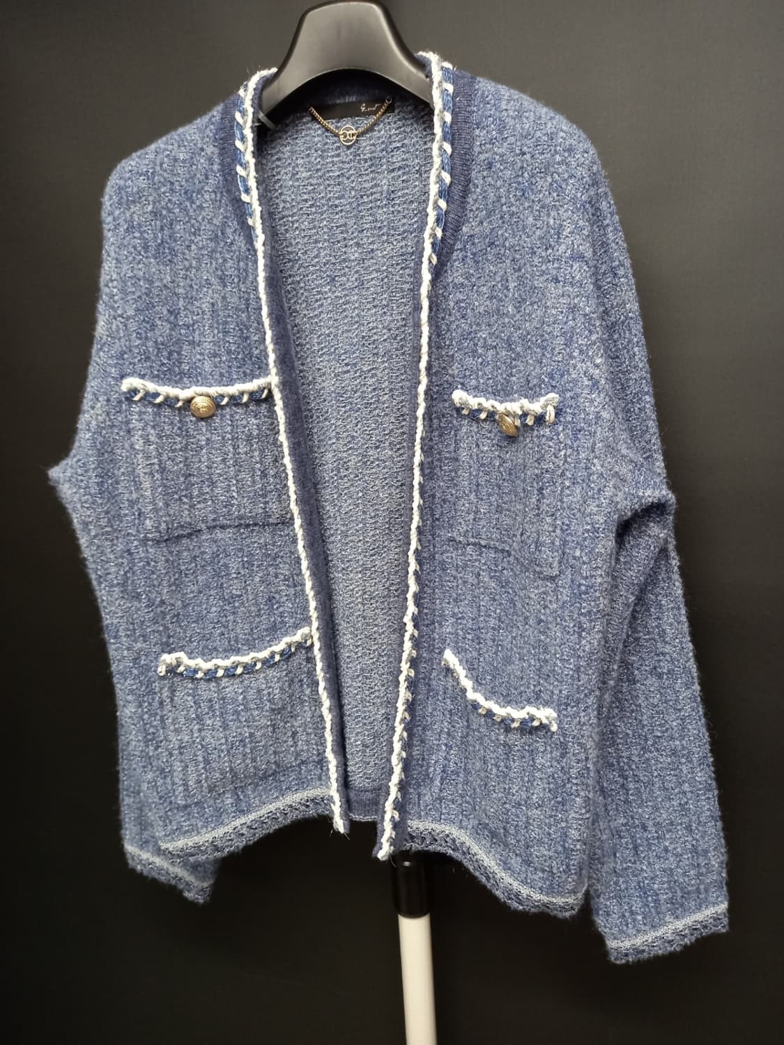 새 지컷 춘추 겨울간절기 트위드직조 가디건자켓 F 44-77 상품이미지3