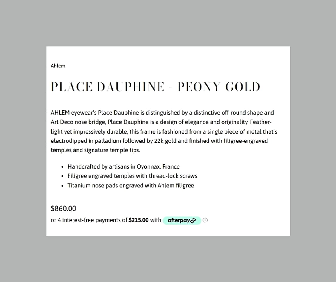 AHLEM(알렘),Place Dauphine 47" Rose Gold 상품이미지2