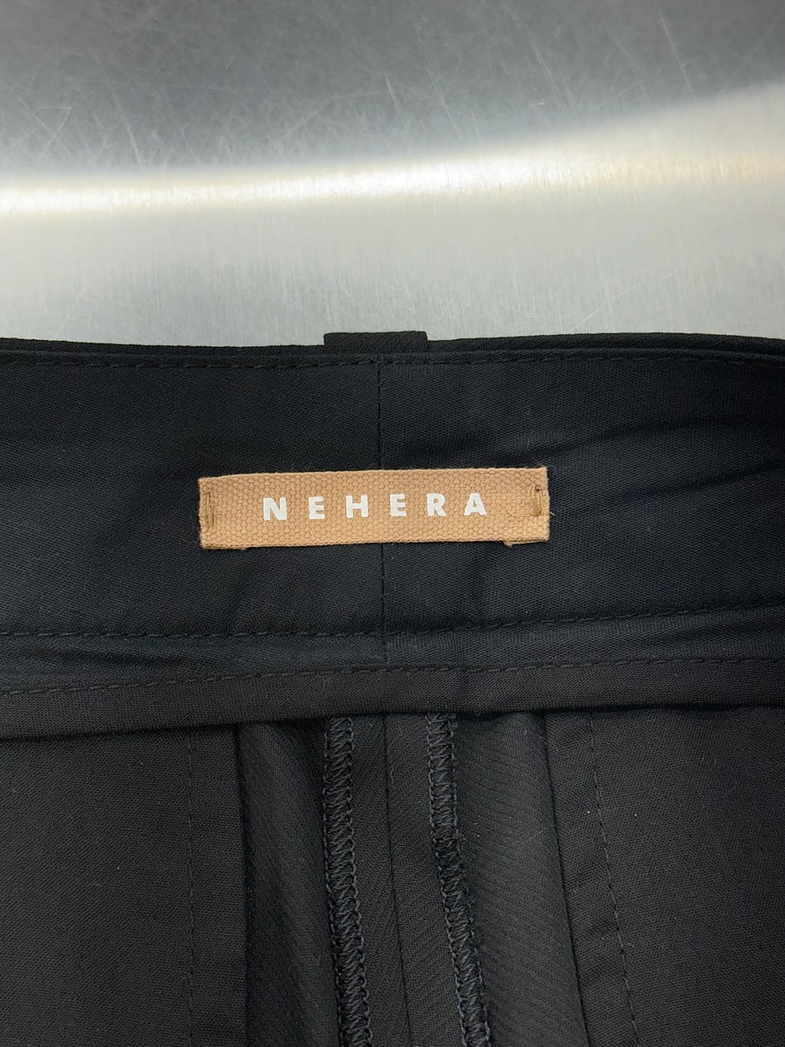 네헤라 블랙 컷팅 콤비 와이드 퀼로트 팬츠 상품이미지7