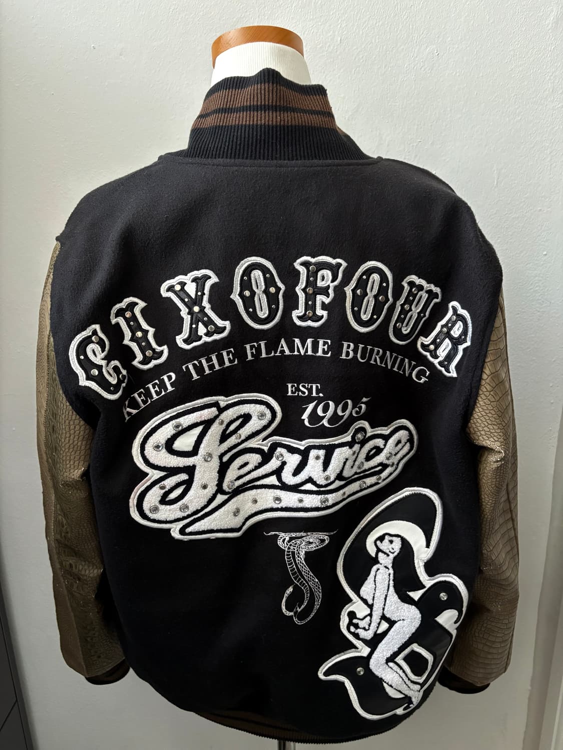 604service 바시티 자켓 카키 M 상품이미지4