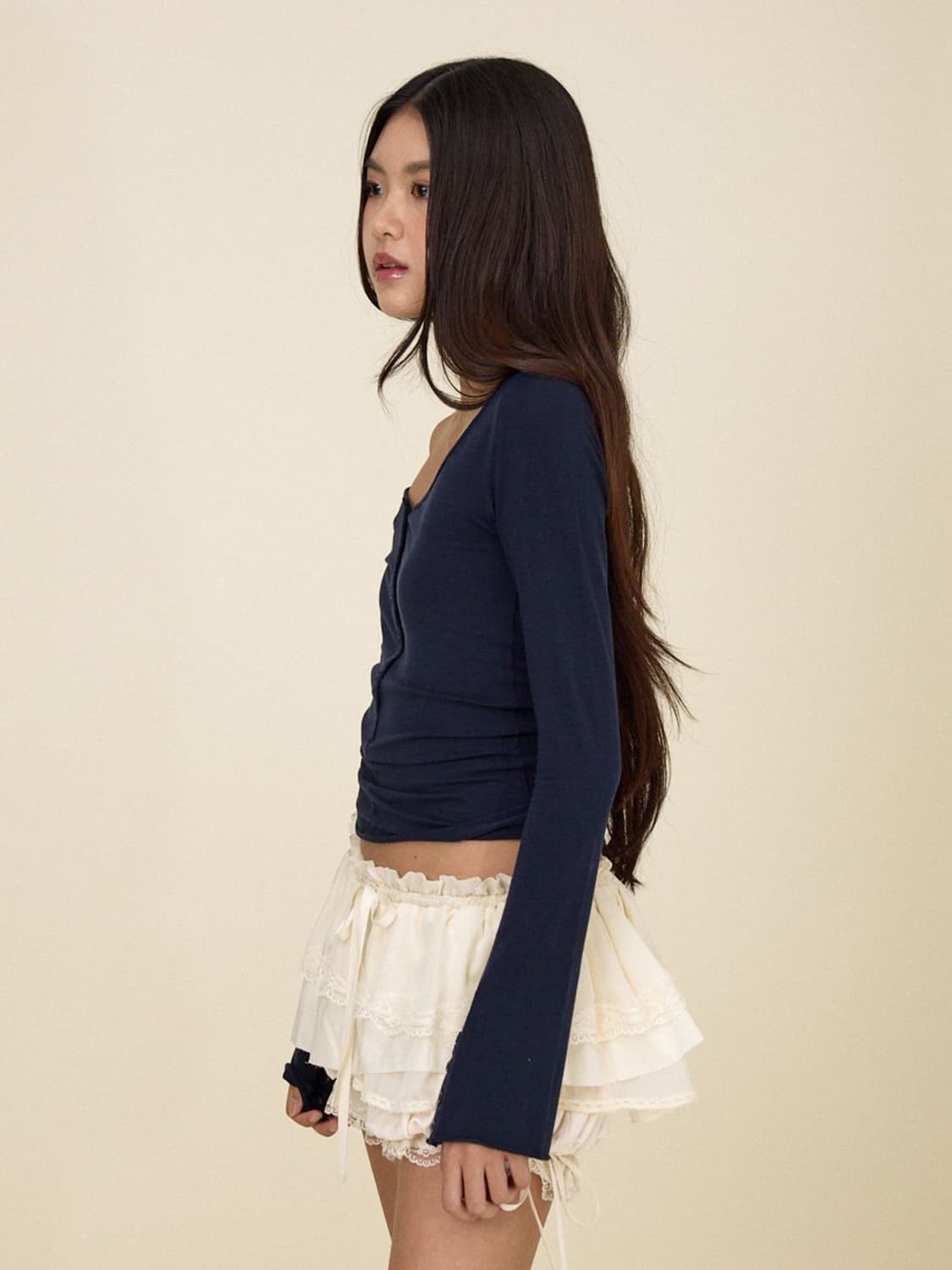 글로니 레이스 미니 스커트 쇼츠 치마 바지 아이보리 S 상품이미지4