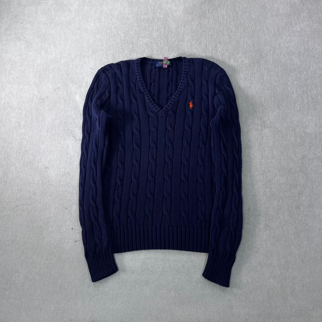 W 95 폴로랄프로렌 꽈배기 브이넥 니트 상품이미지1