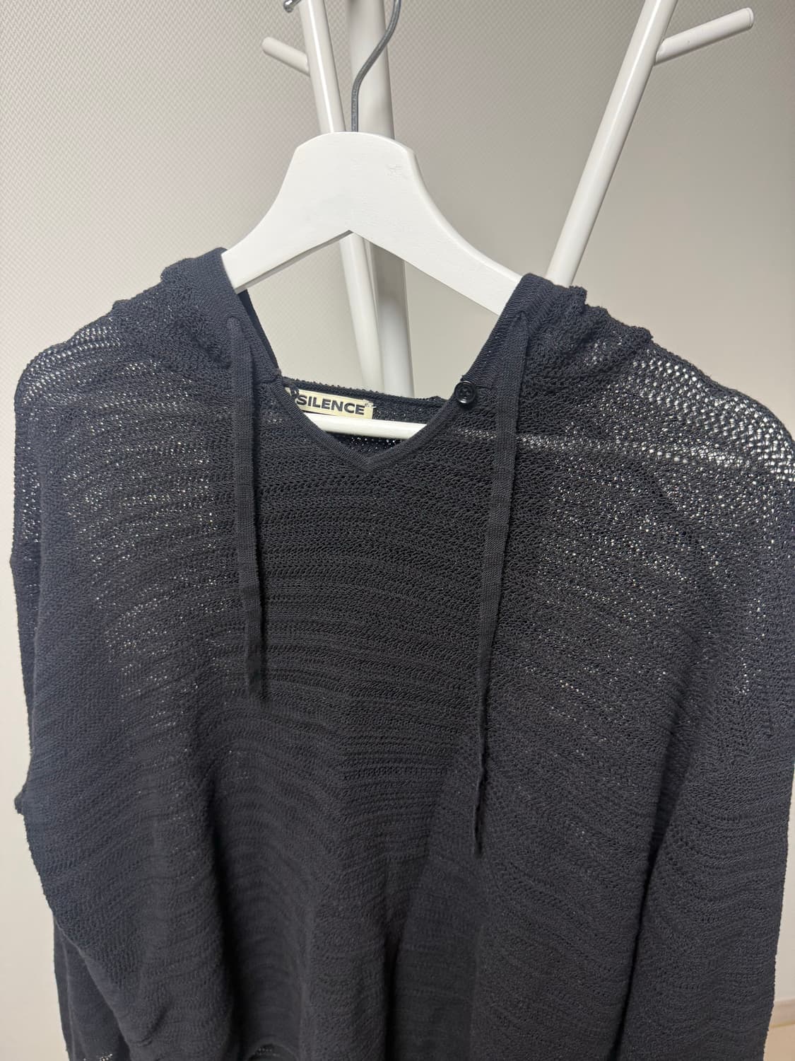 인사일런스 썸머 후드 니트 BLACK 상품이미지4