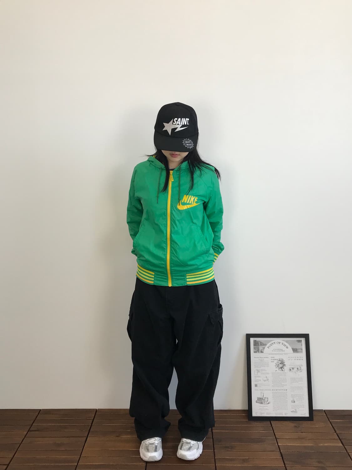 00's Nike Green Yellow Windbreaker 상품이미지1