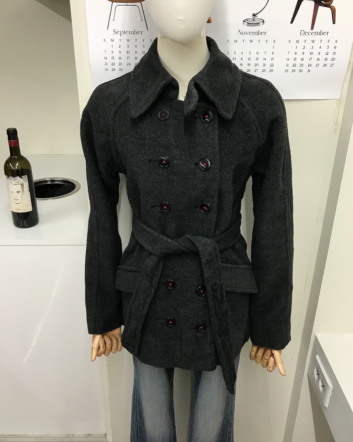 스투시 로고 울 더블 피코트 상품이미지8