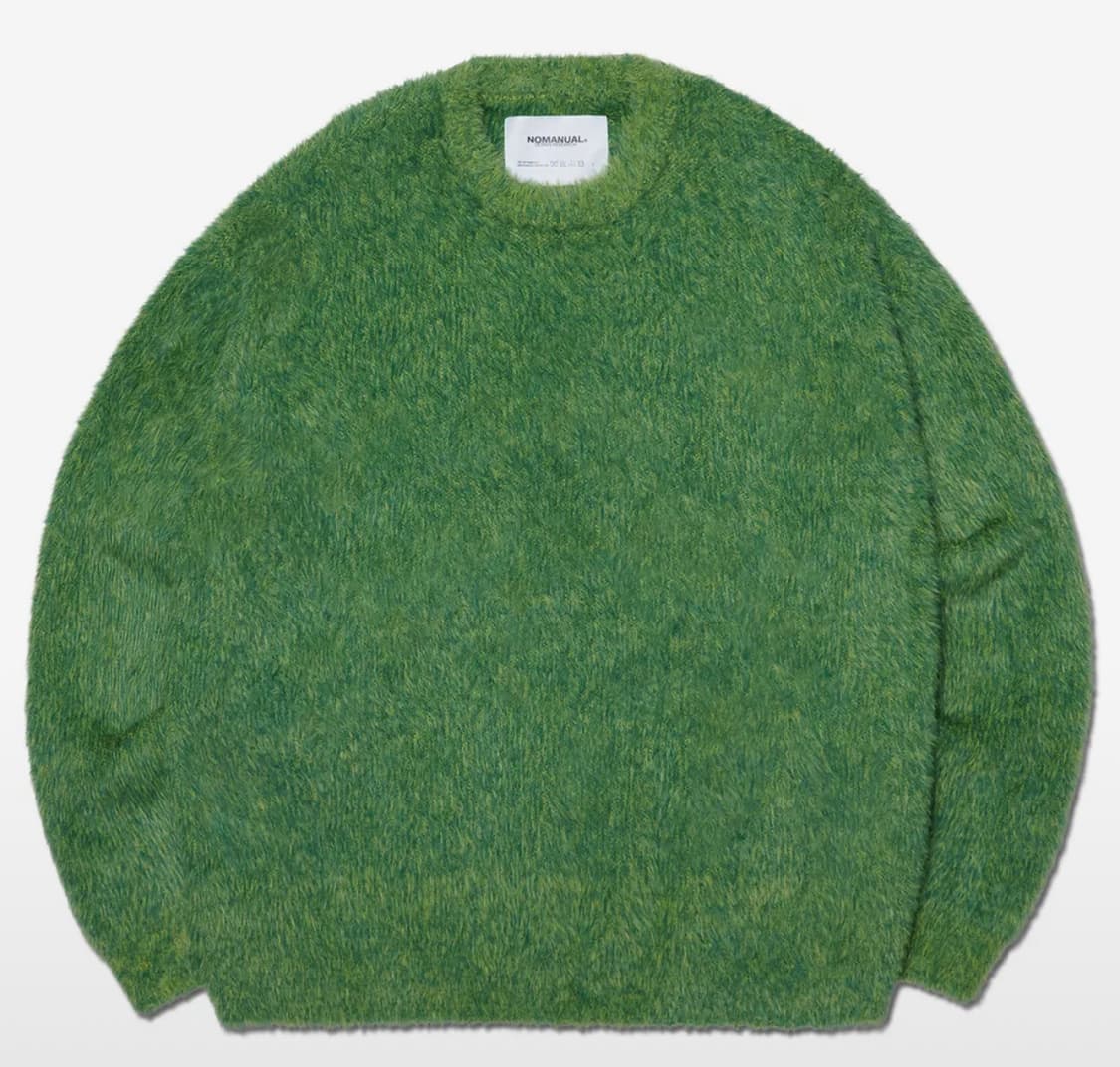 CROPPED HAIRY KNIT - GRASS GREEN 상품이미지1