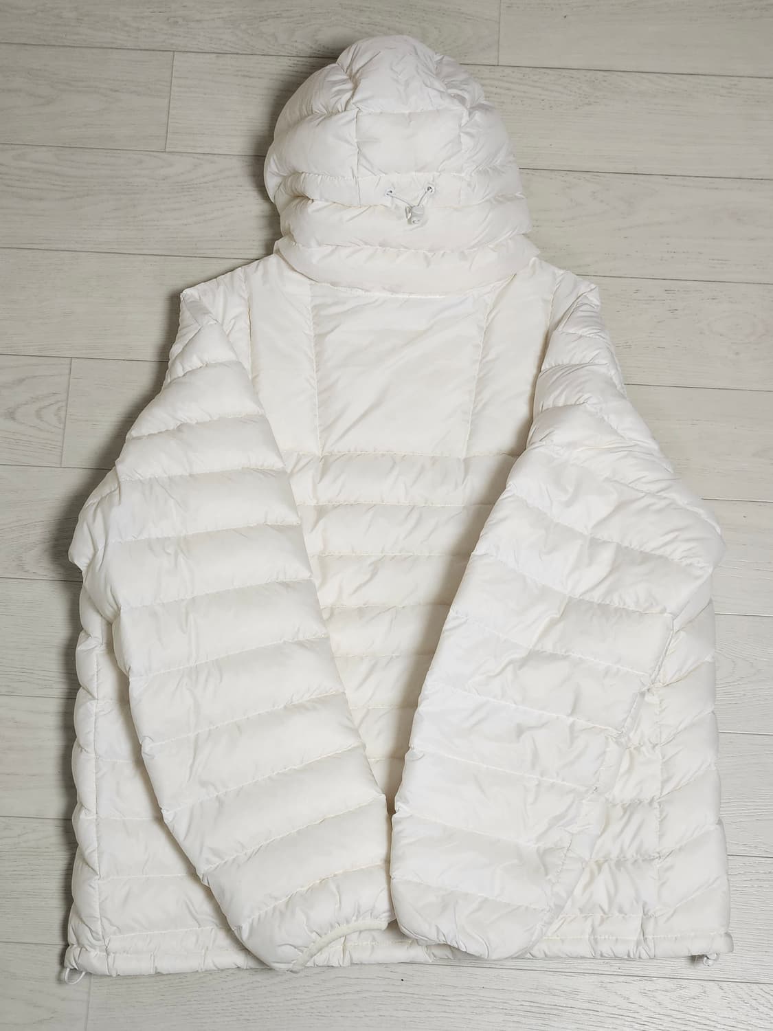 [L] 슈프림 마이크로 다운 하프 집 후드 풀오버 화이트 상품이미지2