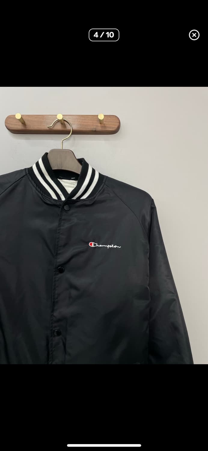 슈프림 & 챔피온 콜라보레이션 블랙 바시티 자켓 A3215 상품이미지3