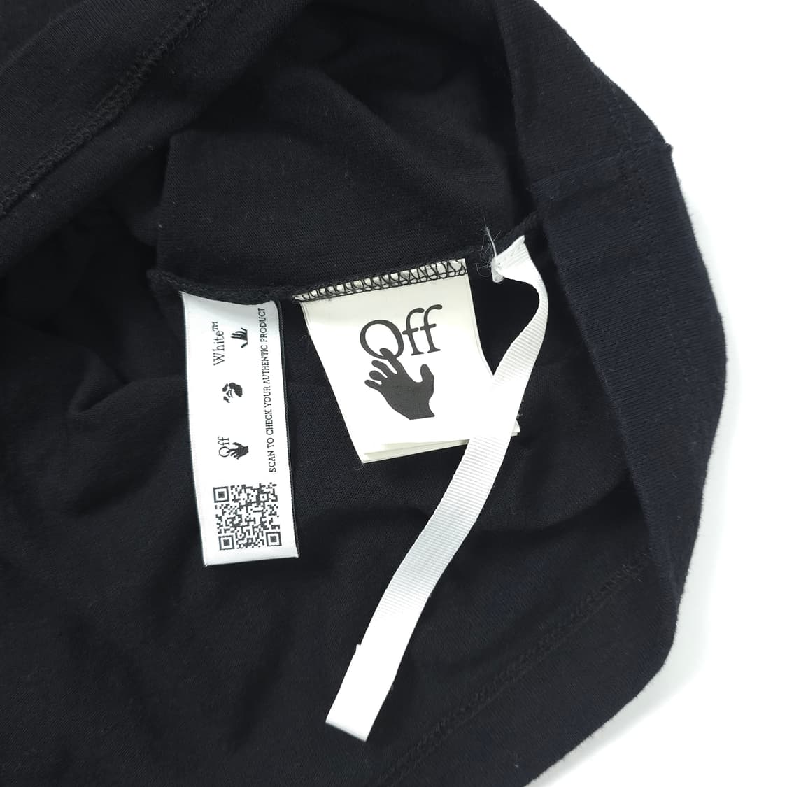 오프화이트 카라바조 코튼 티셔츠 블랙 (M) 상품이미지6