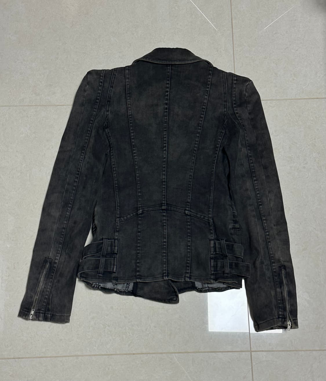 락시크 펑크 차콜블랙 y2k 라이더자켓 상품이미지5