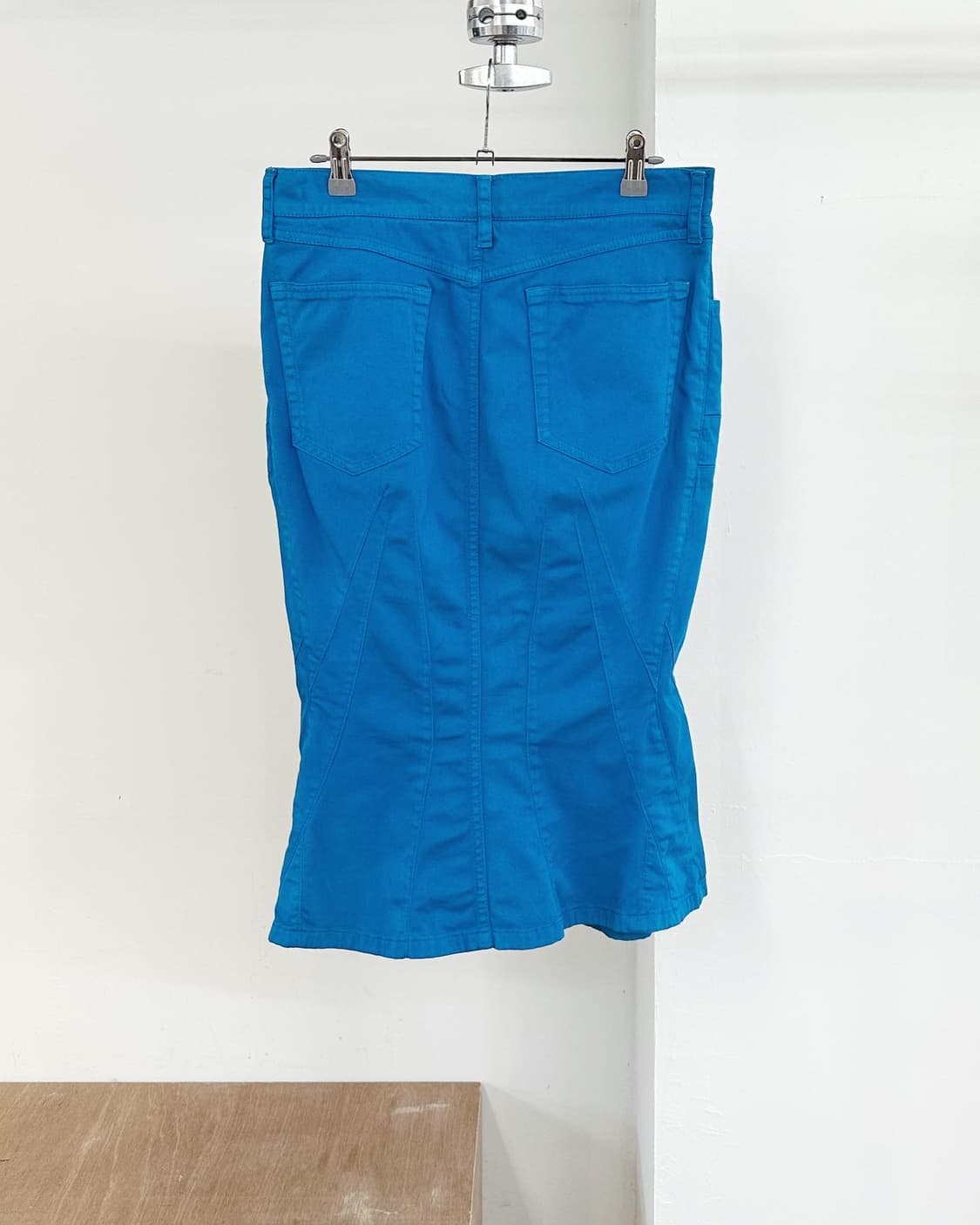 질샌더 블루 슬림 코튼 미디 스커트  상품이미지5