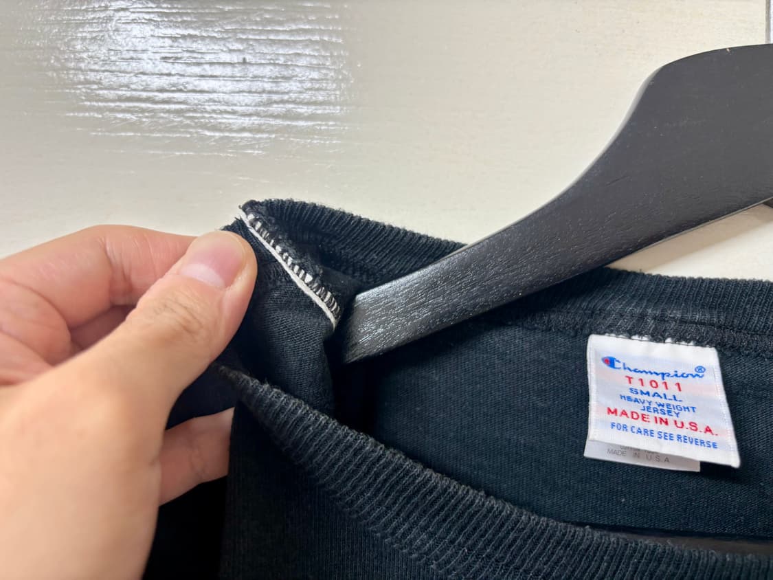 챔피온 t1011 헤비온스 반팔 워싱티셔츠 블랙 미제 스몰 상품이미지8
