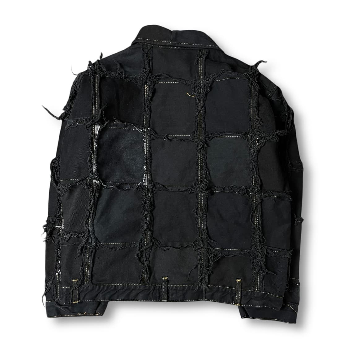 빈티지 블랙 커스텀 크롭 데님 자켓 상품이미지2