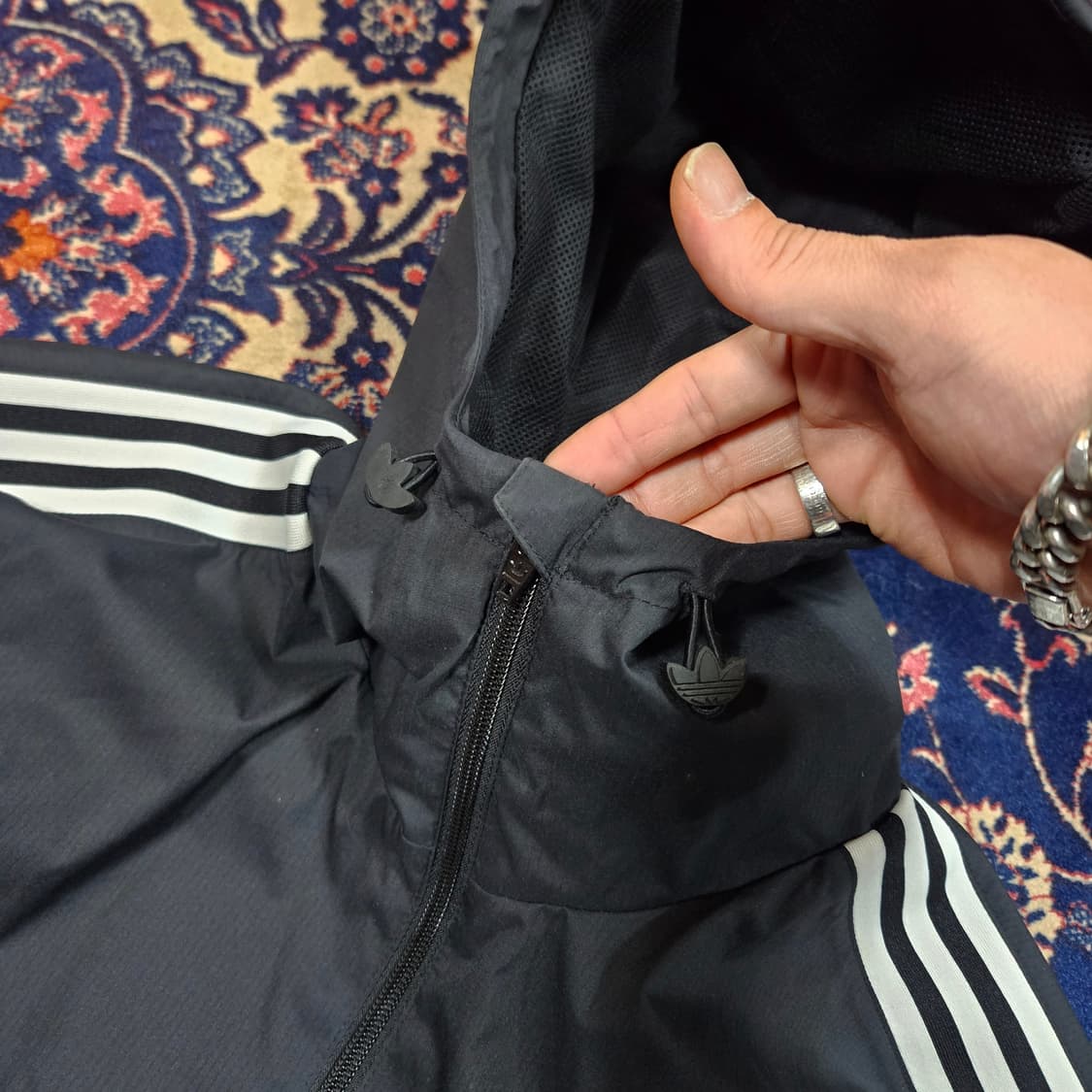 아디다스(Adidas) 트레포일 후드 바람막이 자켓 XL size 상품이미지5