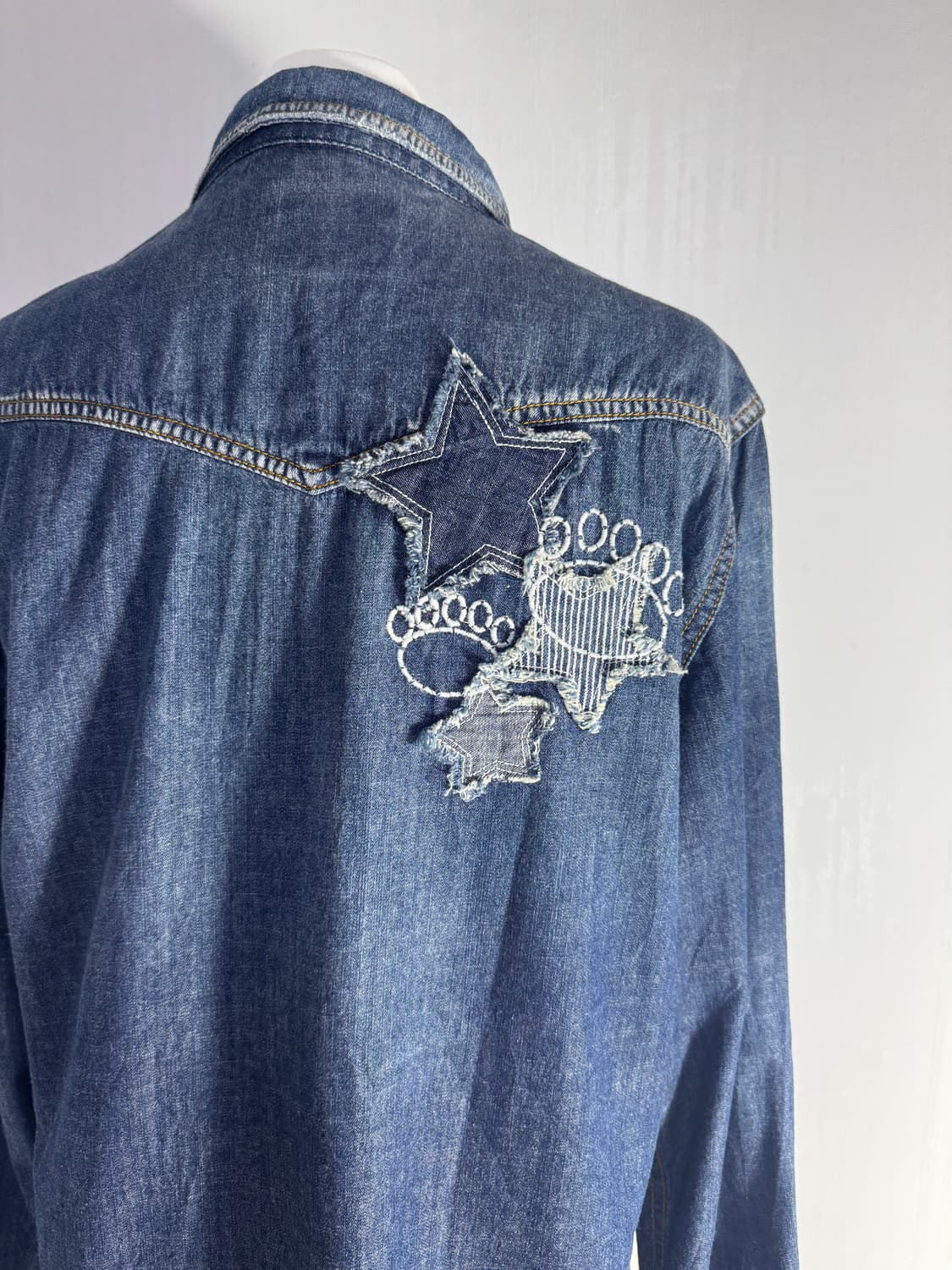빈티지 터키석 패치워크 데님 웨스턴 셔츠 상품이미지8