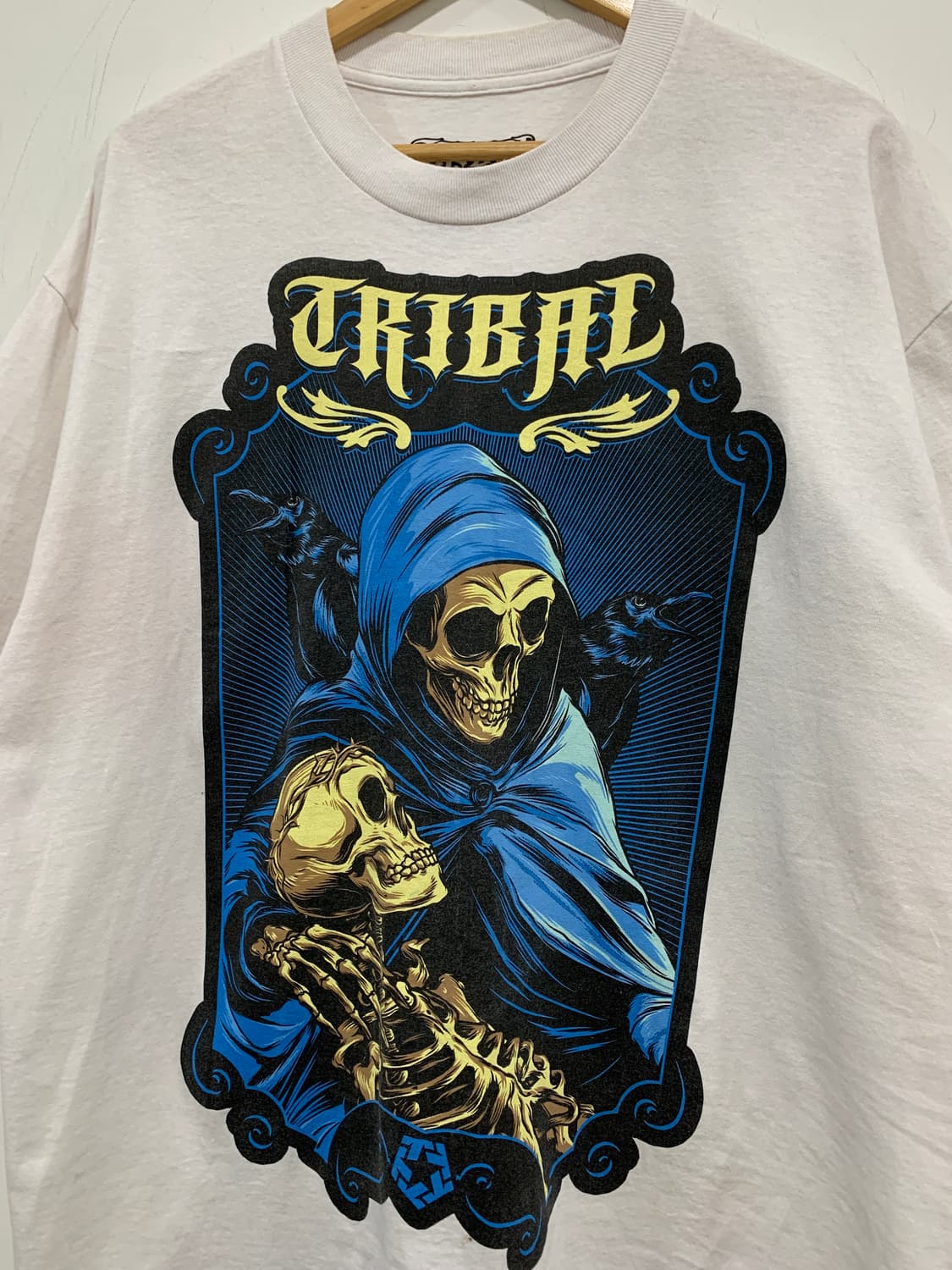(빈티지)TRIBAL 올드스쿨 해골 빅 프린팅 튜블러 반팔티셔츠 상품이미지6