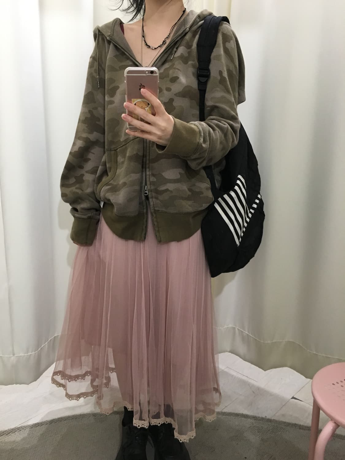 pink lace sheer tulle skirt 상품이미지5